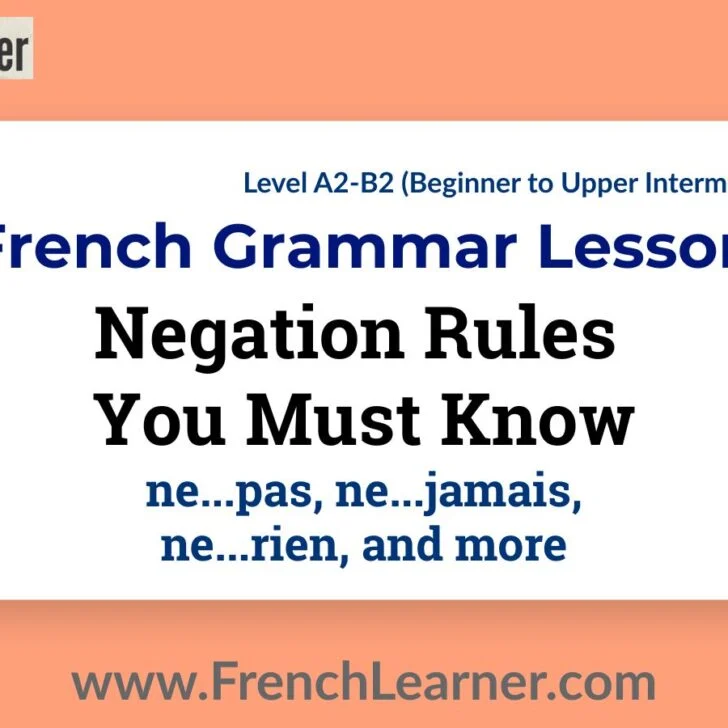 French Negation &ndash; How To Form Negative Sentences