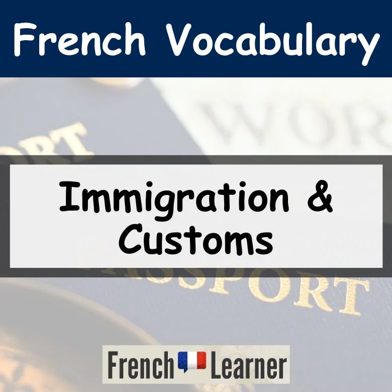 French immigration and customs vocabulary