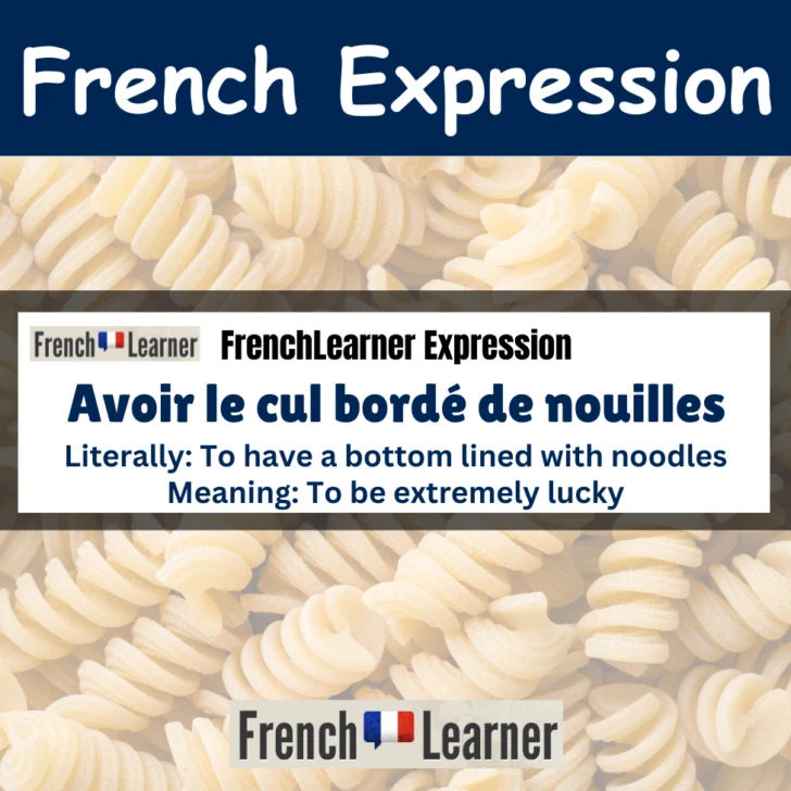 Avoir le cul bord&eacute; de nouilles (To be extremely lucky)