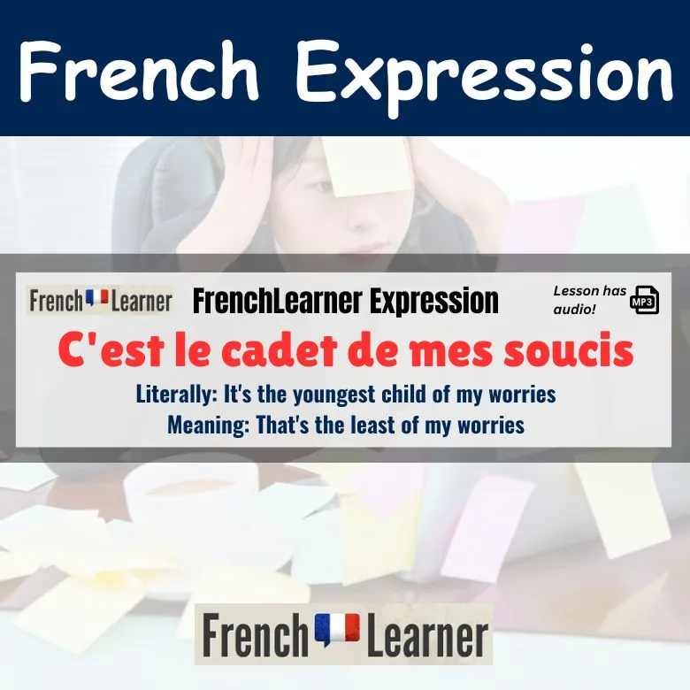 C'est le cadet de mes soucis - French idiom meaning "That's the least of my worries".