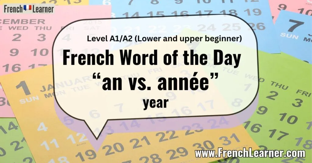 French Word of the Day &ldquo;an vs. ann&eacute;e&rdquo; year