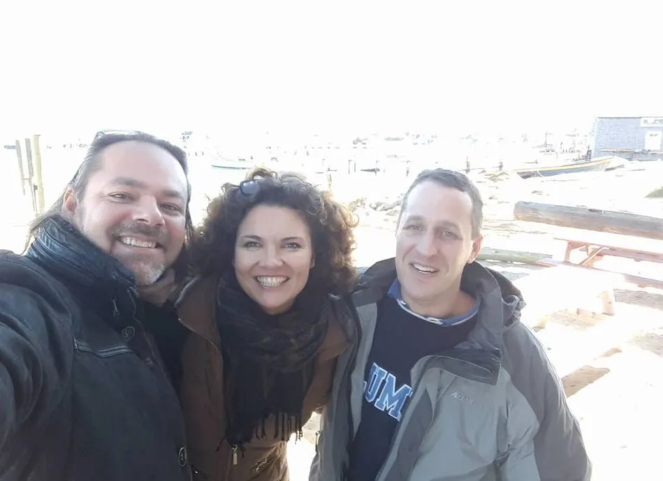 David Issokson with Camille and Olivier, creators of the &Agrave; Moi Paris French audio course, Martha&rsquo;s Vineyard 2016