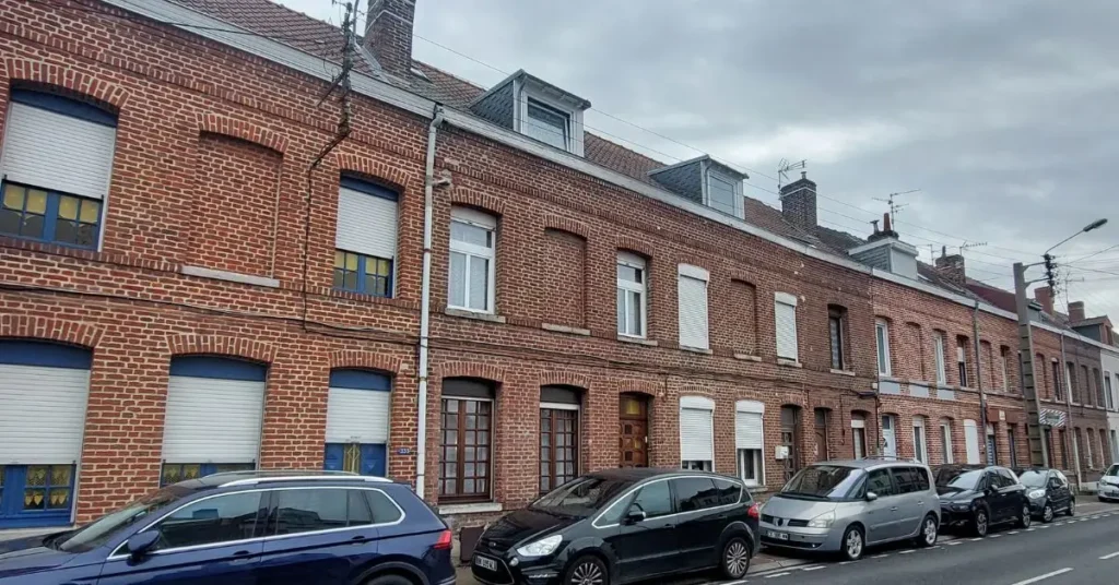 Brick row house in northern France where I lived as an exchange student in 1991&ndash;1992 &mdash; typical French architecture