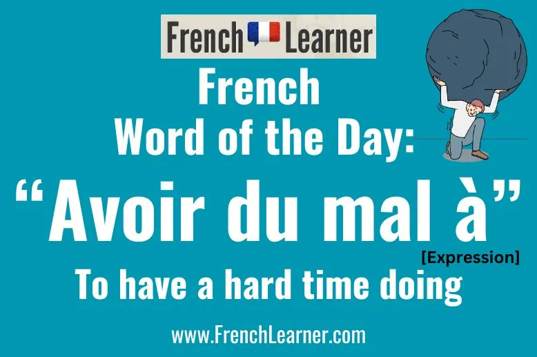Avoir du mal &agrave; is an expression which means "to have a hard time doing" in French.