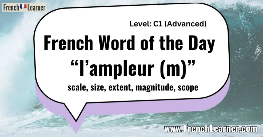 French Word of the Day &ldquo;l&rsquo;ampleur (m)&rdquo; scale, size, extent, magnitude, scope