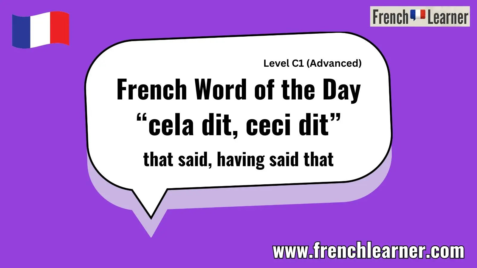 French Word of the Day &ldquo;cela dit, ceci dit&rdquo; that said, having said that