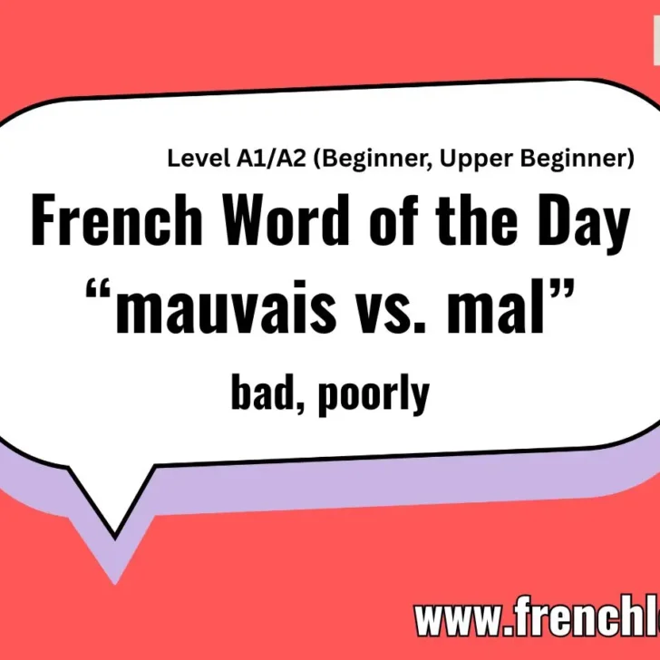 Mauvais vs. Mal (Bad / Poorly)