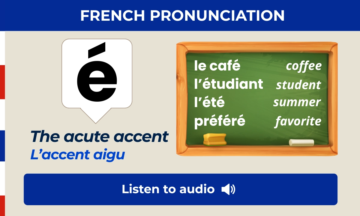 The acute accent &ndash; l'accent aigu &ndash; French pronunciation