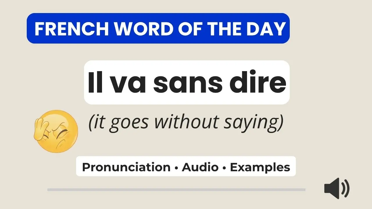 French Word of the Day &ndash; il va sans dire &ndash; pronunciation, audio, and examples