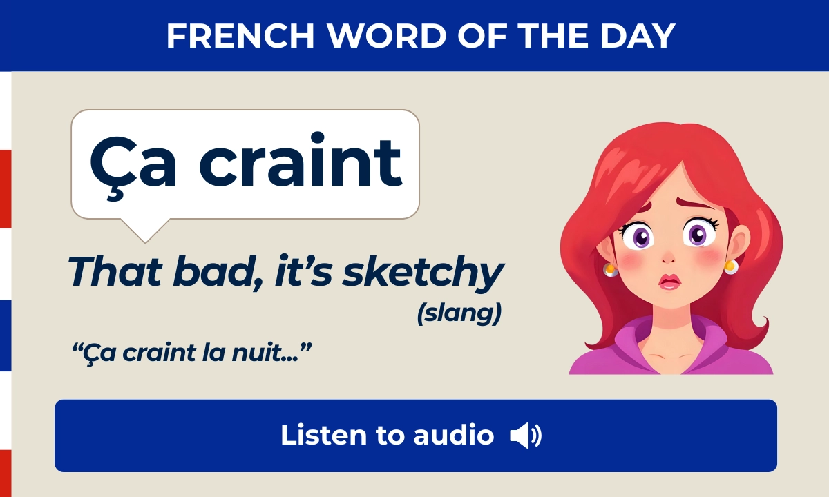 French word of the day &ndash; &ccedil;a craint &ndash; that's bad, it's sketchy
