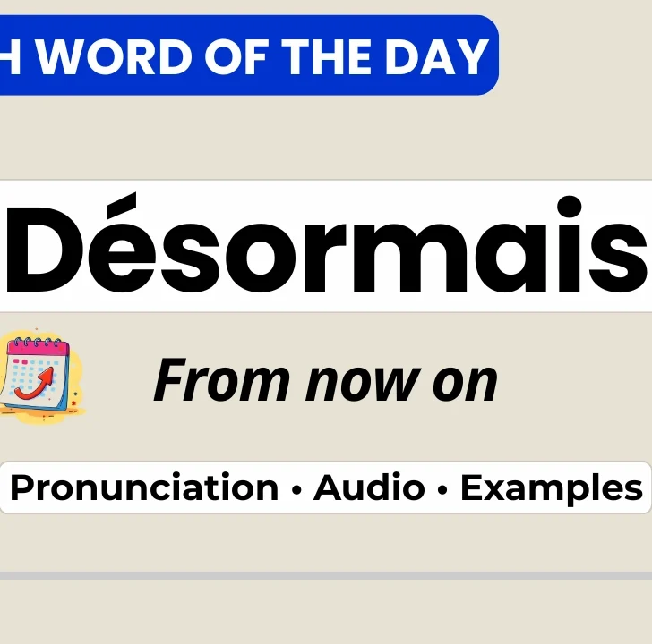 D&eacute;sormais &mdash; Meaning, Pronunciation, and Examples in French