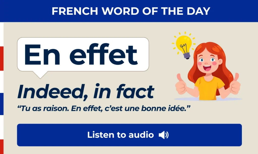 French Word of the Day &ndash; En effet &ndash; Indeed, in fact