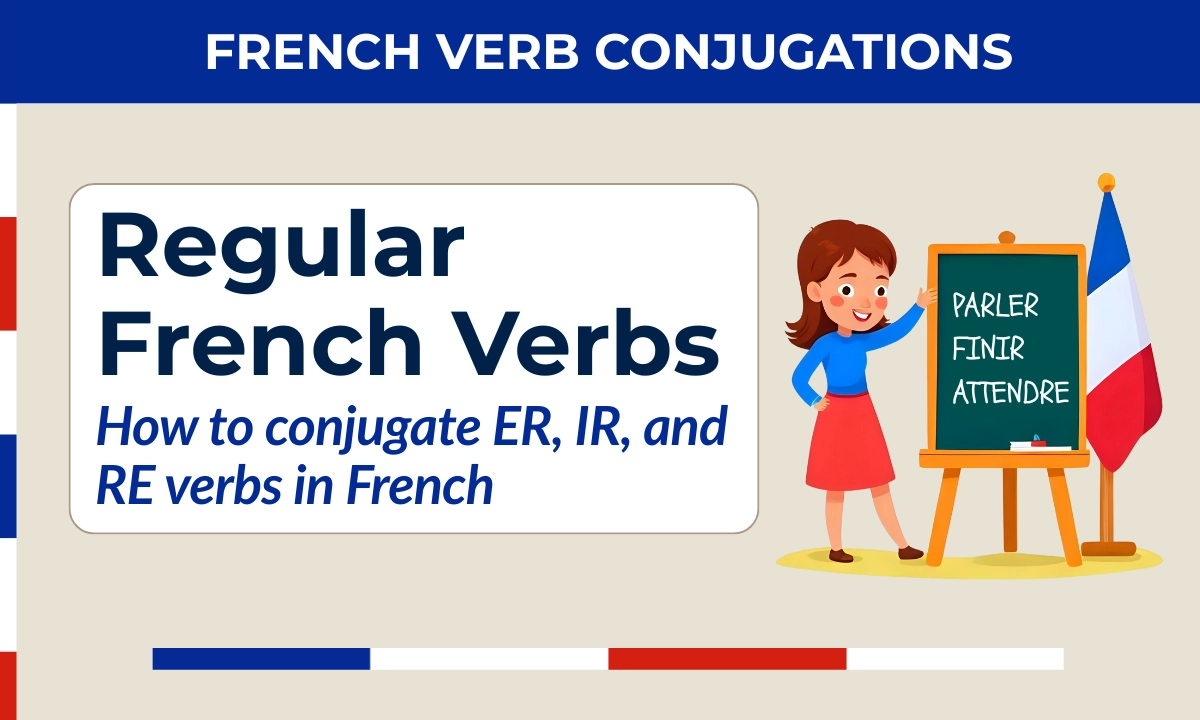 Regular French verbs &mdash; how to conjugate ER, IR, and RE verbs in French