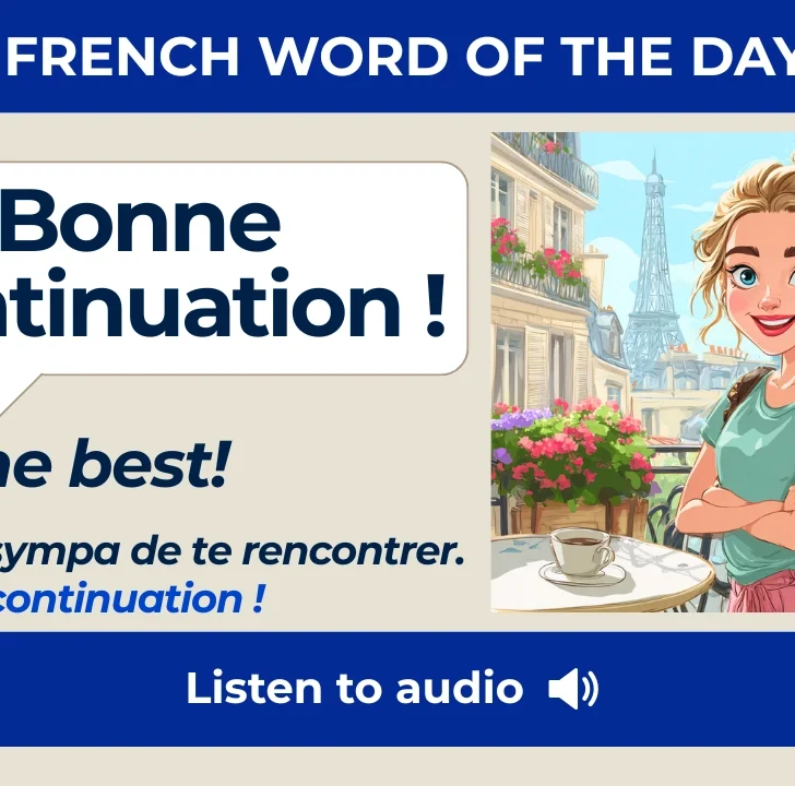 Bonne continuation &mdash; Meaning, Pronunciation, and Examples in French